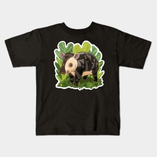 Cute Mountain Tapir Illustration - Adorable Animal Art Kids T-Shirt